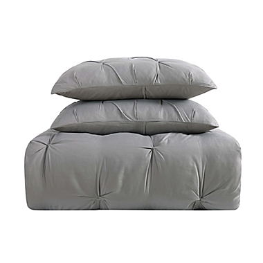 Truly Soft Pleated 2-Piece Twin XL Comforter Set in Grey. View a larger version of this product image.