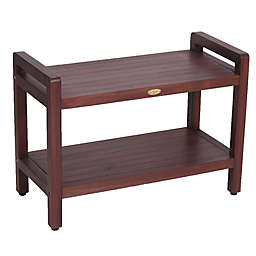 Classic™ Solid Teak 29-Inch Stool with Aide™ Arms and Shelf