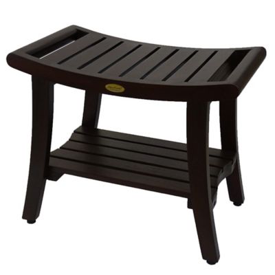 Harmony&trade; 24-Inch Teak Bench with Shelf and LiftAide&trade; Arms