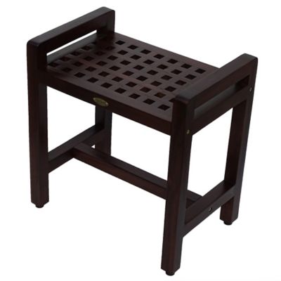 Espalier 20 Inch Lattice Teak Shower Bench Bed Bath Beyond