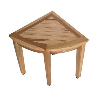 EcoDecors&reg; EarthyTeak&trade; Oasis Teak Corner Shower Bench Collection. View a larger version of this product image.