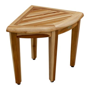 EcoDecors&reg; EarthyTeak&trade; Oasis Teak Corner Shower Bench Collection. View a larger version of this product image.
