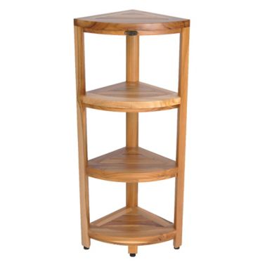 EcoDecors&reg; EarthyTeak&trade; Oasis 38-Inch Teak 4-Tier Corner Shelf. View a larger version of this product image.