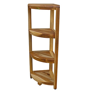 EcoDecors&reg; EarthyTeak&trade; Oasis 38-Inch Teak 4-Tier Corner Shelf. View a larger version of this product image.