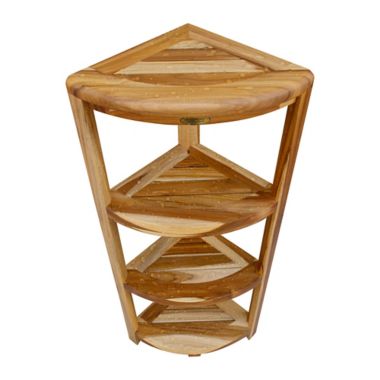 EcoDecors&reg; EarthyTeak&trade; Oasis 38-Inch Teak 4-Tier Corner Shelf. View a larger version of this product image.