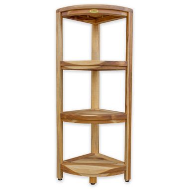 EcoDecors&reg; EarthyTeak&trade; Oasis 38-Inch Teak 4-Tier Corner Shelf. View a larger version of this product image.