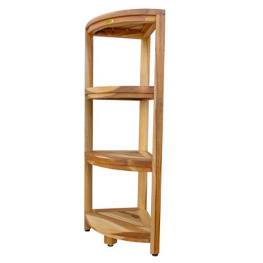 EcoDecors&reg; EarthyTeak&trade; Oasis 38-Inch Teak 4-Tier Corner Shelf. View a larger version of this product image.