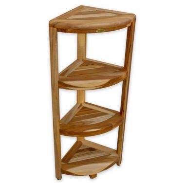 EcoDecors&reg; EarthyTeak&trade; Oasis 38-Inch Teak 4-Tier Corner Shelf. View a larger version of this product image.