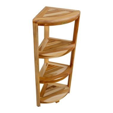 EcoDecors&reg; EarthyTeak&trade; Oasis 38-Inch Teak 4-Tier Corner Shelf. View a larger version of this product image.