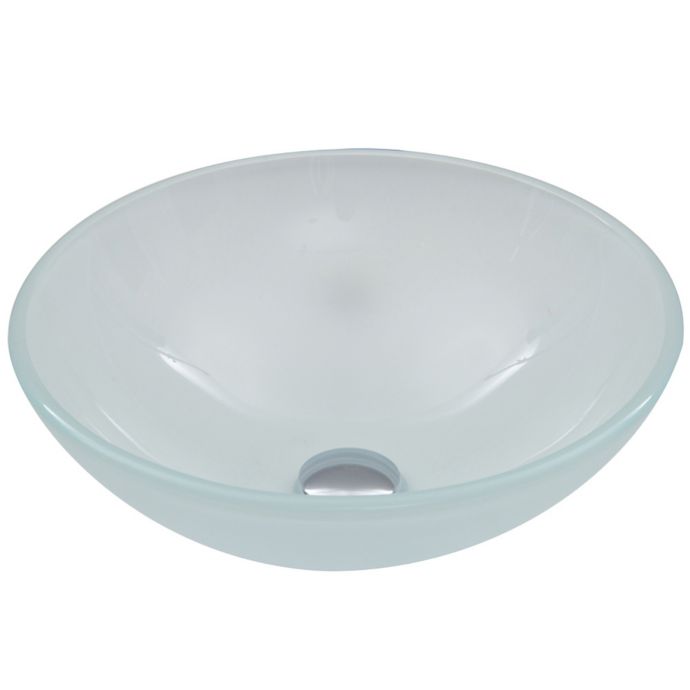 Vigo Vg07043 Glass Vessel Sink In Frosted White Bed Bath