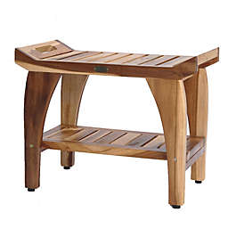 EcoDecors® EarthyTeak Tranquility 24-Inch Bench with Shelf