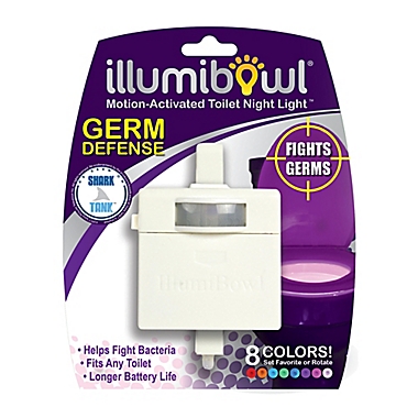 IllumiBowl&trade; Never Fall Germ Defense Activated Toilet Night Light&trade; in White. View a larger version of this product image.