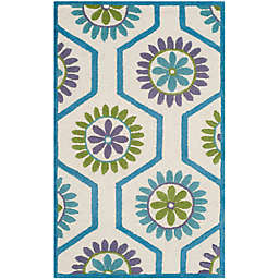 Safavieh Cambridge 3-Foot x 5-Foot Mia Wool Rug in Ivory and Blue