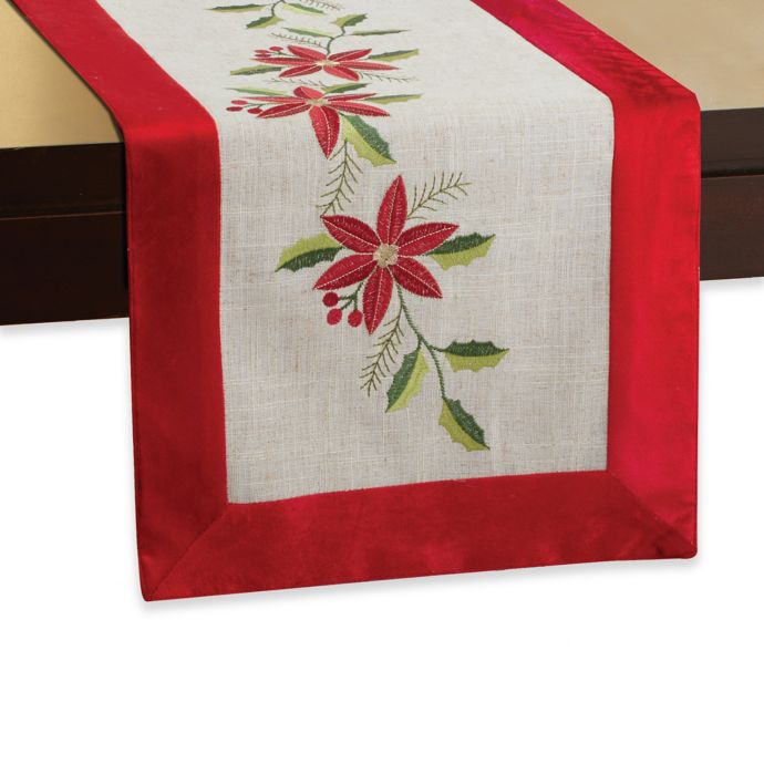 Velvet Poinsettia Table Runner Bed Bath & Beyond