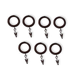 Cambria® Casuals® Clip Rings in Dark Brown Wood (Set of 7)