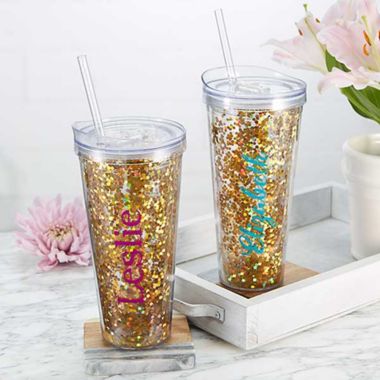 Glitter & Gold 22 oz. Tumbler. View a larger version of this product image.