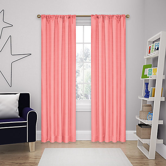 Alternate image 1 for Eclipse Kate 54-Inch Rod Pocket Room Darkening Window Curtain Panel in Coral (Single)