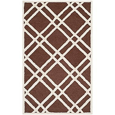 Safavieh Cambridge 2-Foot x 3-Foot Trina Wool Rug in Dark Brown/Ivory. View a larger version of this product image.