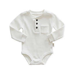 Planet Cotton® Thermal Henley Bodysuit in Ivory