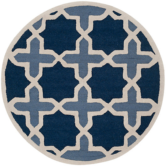 Alternate image 1 for Safavieh Cambridge 6' Dana Wool Round Rug in Blue/Ivory