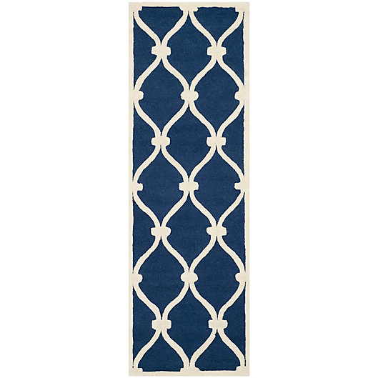 Alternate image 1 for Safavieh Cambridge 2-Foot 6-Inch x 6-Foot Emma Wool Rug in Navy /Ivory
