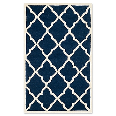 Safavieh Cambridge Erica 3&#39; x 5&#39; Area Rug in Navy/Ivory. View a larger version of this product image.