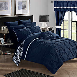 Chic Home Fortville Reversible Queen Comforter Set in Navy