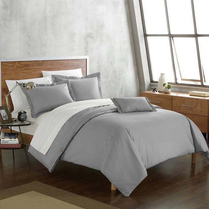 Chic Home Odin Combed Cotton Duvet Cover Set | Bed Bath & Beyond