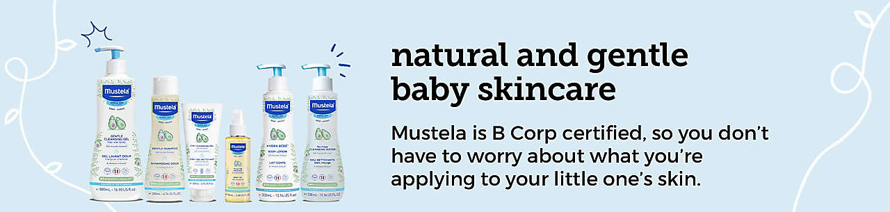Natural and gentle skincare. Mustela is B Corp certified. Don’t worry about what you’re applying to your little one’s skin.