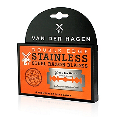 Van Der Hagen&reg; 5-Count Premium Double Edge Ice Tempered Stainless Steel Razor Blades. View a larger version of this product image.