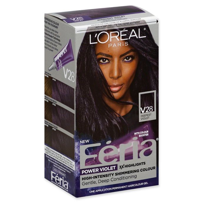 L Oreal Feria Power Violet Permanent Haircolour Gel In V28 Deepest Violet