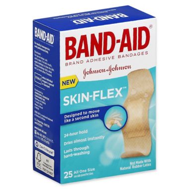 Band-Aid&reg; Skin-Flex&trade; 25-Count All One Size Adhesive Bandages. View a larger version of this product image.