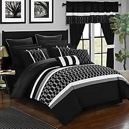 Chic Home Molly 24-Piece Queen Comforter Set in Black