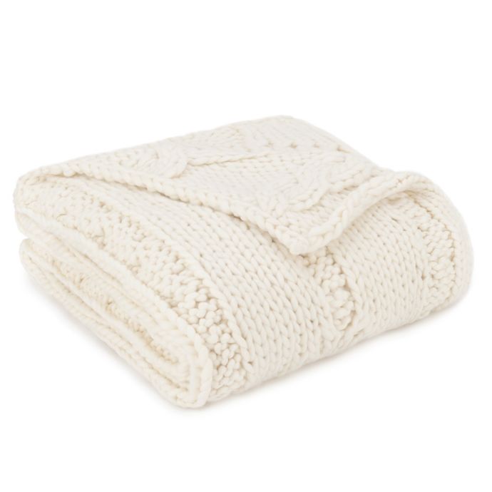 UGG® Logan Chunky Knit Throw Blanket in Natural Bed Bath & Beyond