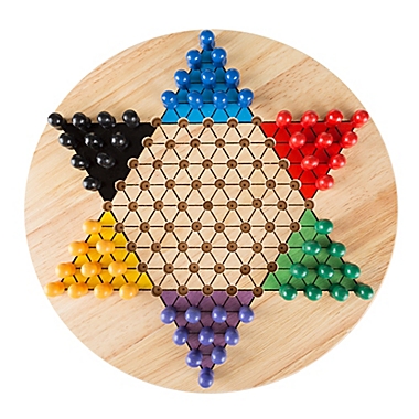 6 inch Wooden Chinese Checkers travel set board game 