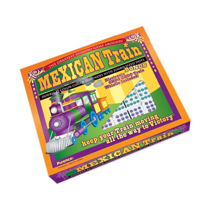 Puremco Professional Size Mexican Train Double 12 Color Dot Domino Set