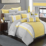 Chic Home Melanie 24-Piece King Comforter Set in Yellow/Grey