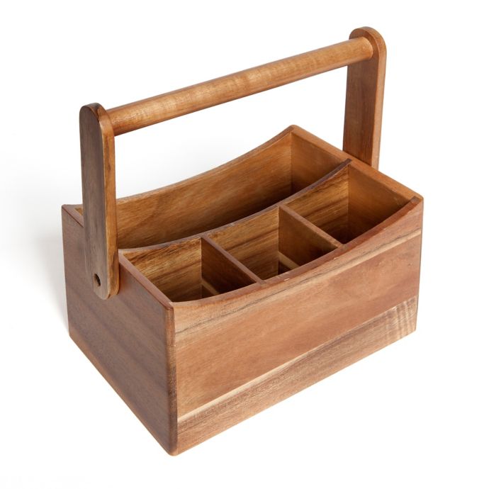 Medici Acacia Wood Cutlery Caddy Bed Bath And Beyond Canada