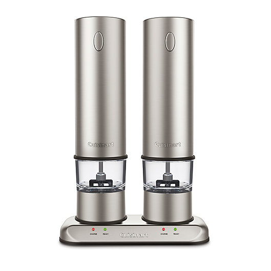 Alternate image 1 for Cuisinart® Rechargeable Electric Salt & Pepper Mill Set in Brushed Stainless Steel