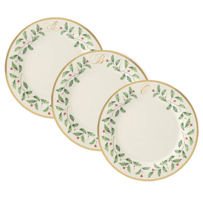 Lenox® Holiday™ Monogram Salad Plate Bed Bath and Beyond Canada