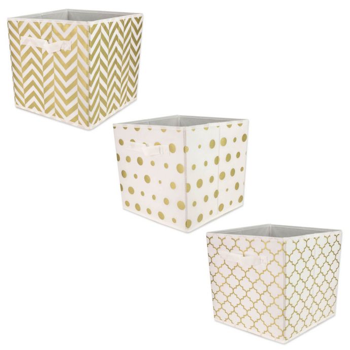 Home Basics® Patterned Storage Bin | Bed Bath & Beyond