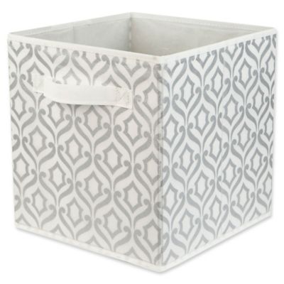 Relaxed Living 11-Inch Fabric Storage Bin in Metallic Silver