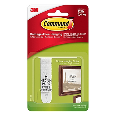 3M Command&trade; Medium Picture Hanging Strips (Set of 6). View a larger version of this product image.
