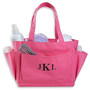 Pink Perfection Embroidered Initials Shower Caddy. View a larger version of this product image.