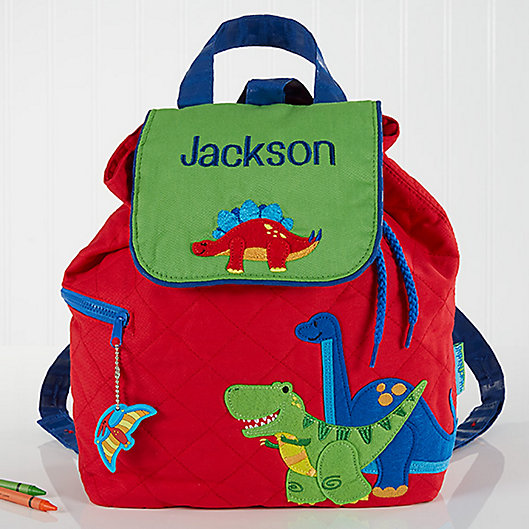 Alternate image 1 for Red Dino Embroidered Kids Backpack