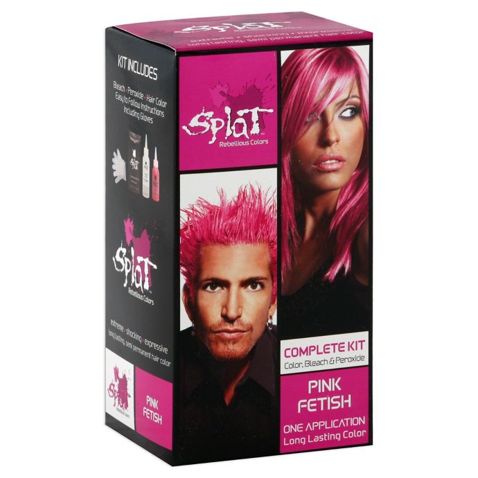 Splat Rebellious Colors Semi Permanent Hair Color Kit With Bleach In Pink Fetish Bed Bath Beyond