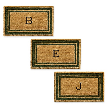 Home & More Monogram Letter Border Door Mat in Sage. View a larger version of this product image.
