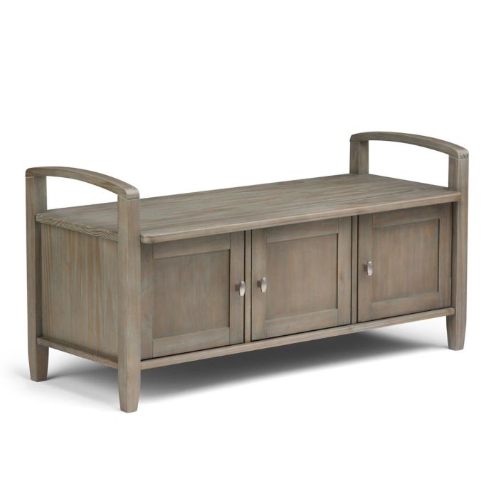 Simpli Home Warm Shaker 44 Inch Entryway Bench Bed Bath Beyond