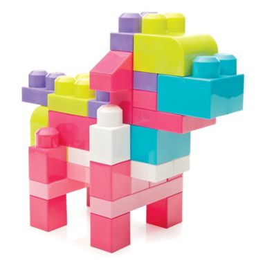 Mega Bloks Big Building Bag 80-Piece Building Set in Pink. View a larger version of this product image.