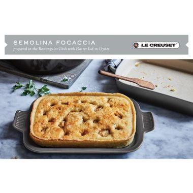 Le Creuset&reg;  2.75 qt. Rectangular Platter Dish with Lid in Oyster. View a larger version of this product image.